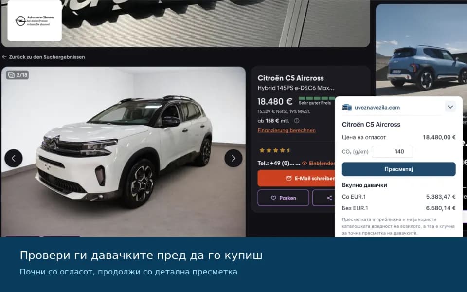 Картичката се појавува долу десно на страницата на огласот.